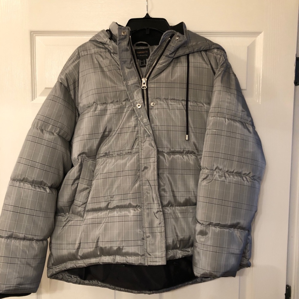Black and Grey Puffer Jacket